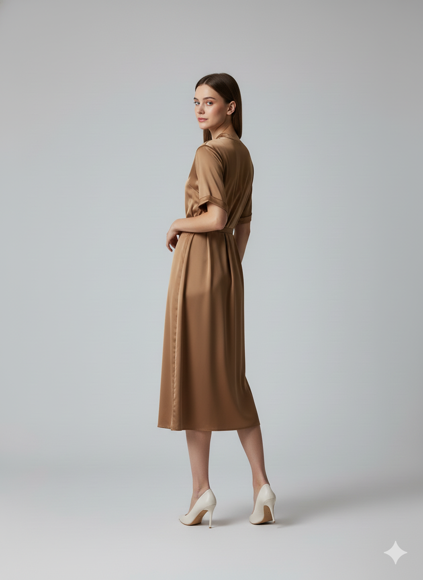 Satin Belt Dress