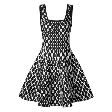 Jacquard knitted A-line dress