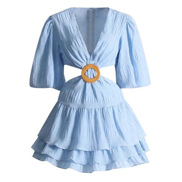 Mini Dress with V-Neckline