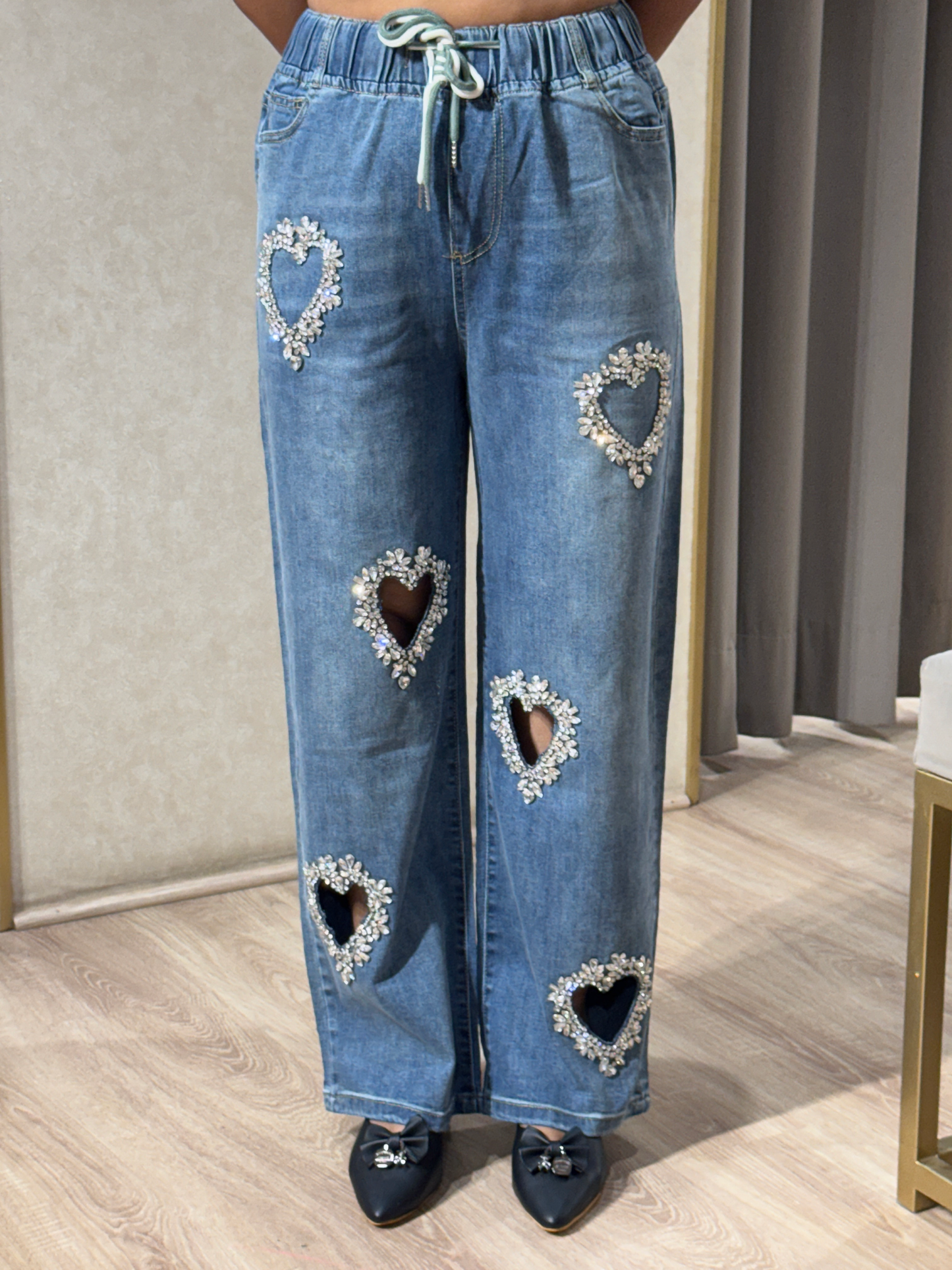 Heart Pearl Denim