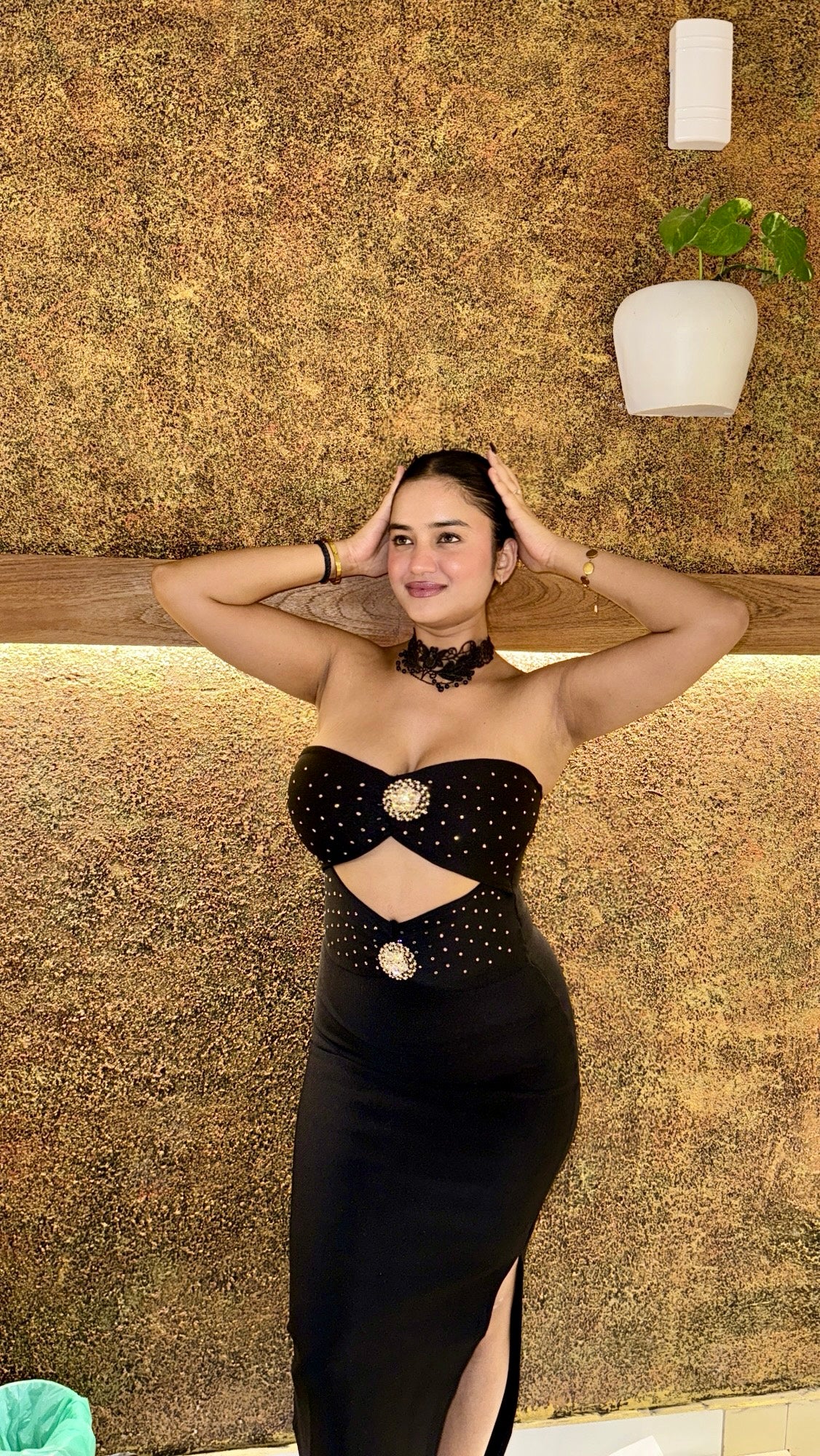 Cut Out Long Slit Dress