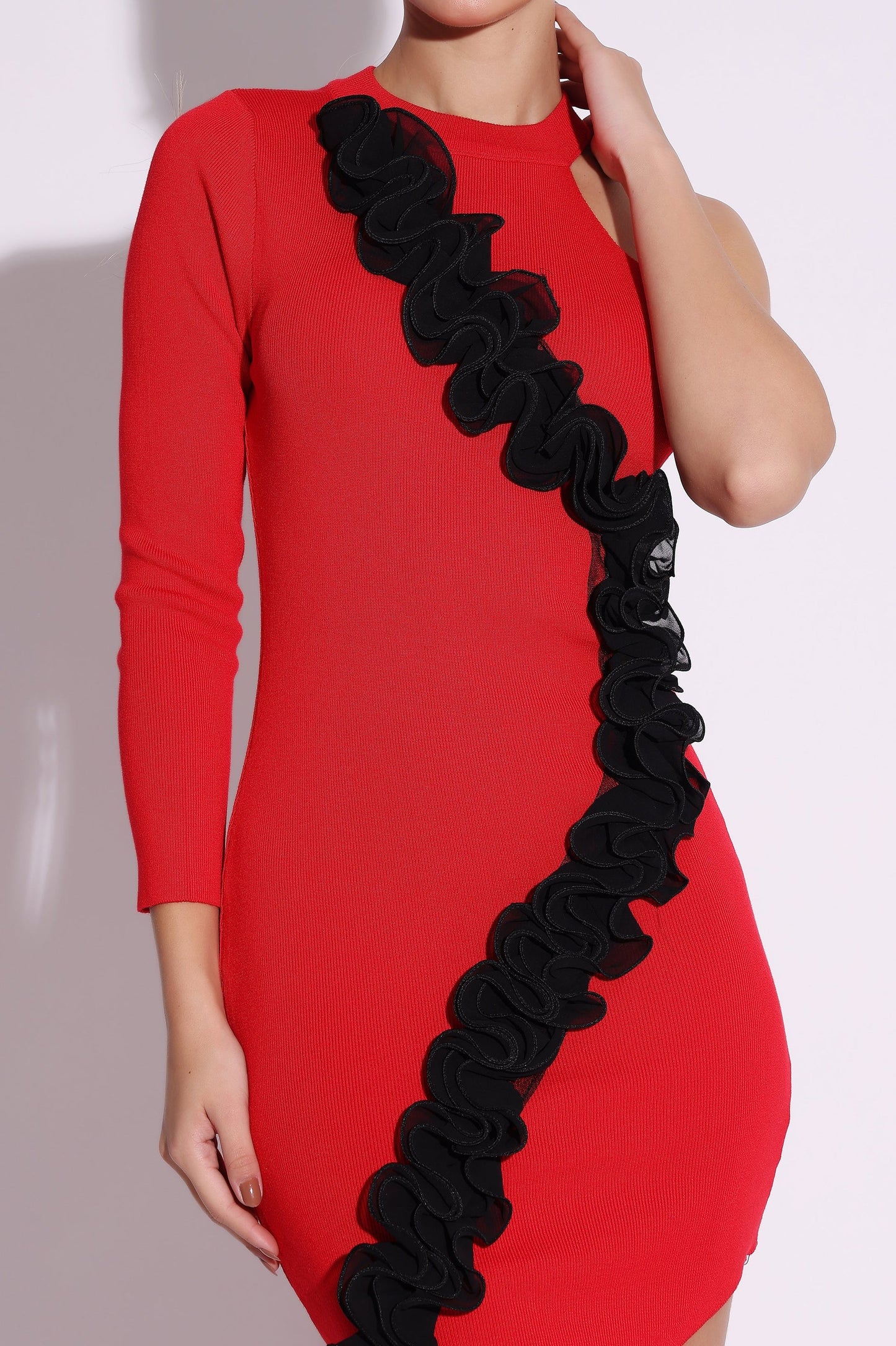 Asymmetric Ruffle Dress