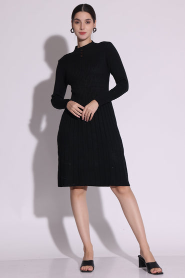 Chic Ribbed Knit Dress