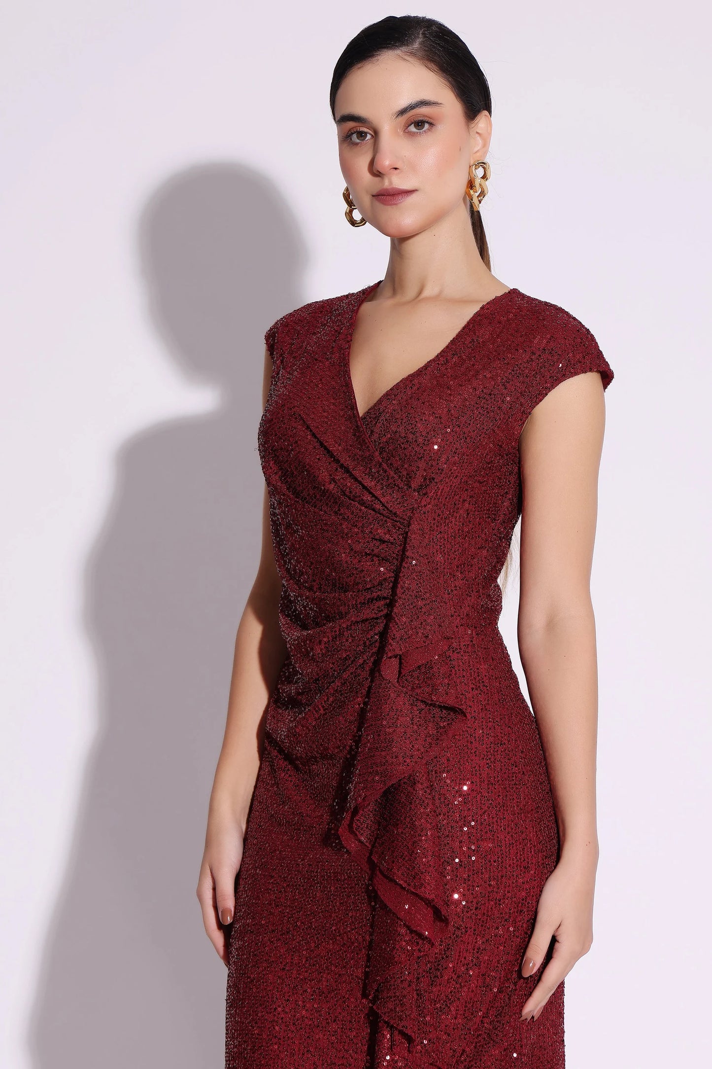 Sequin Ruffle Dress