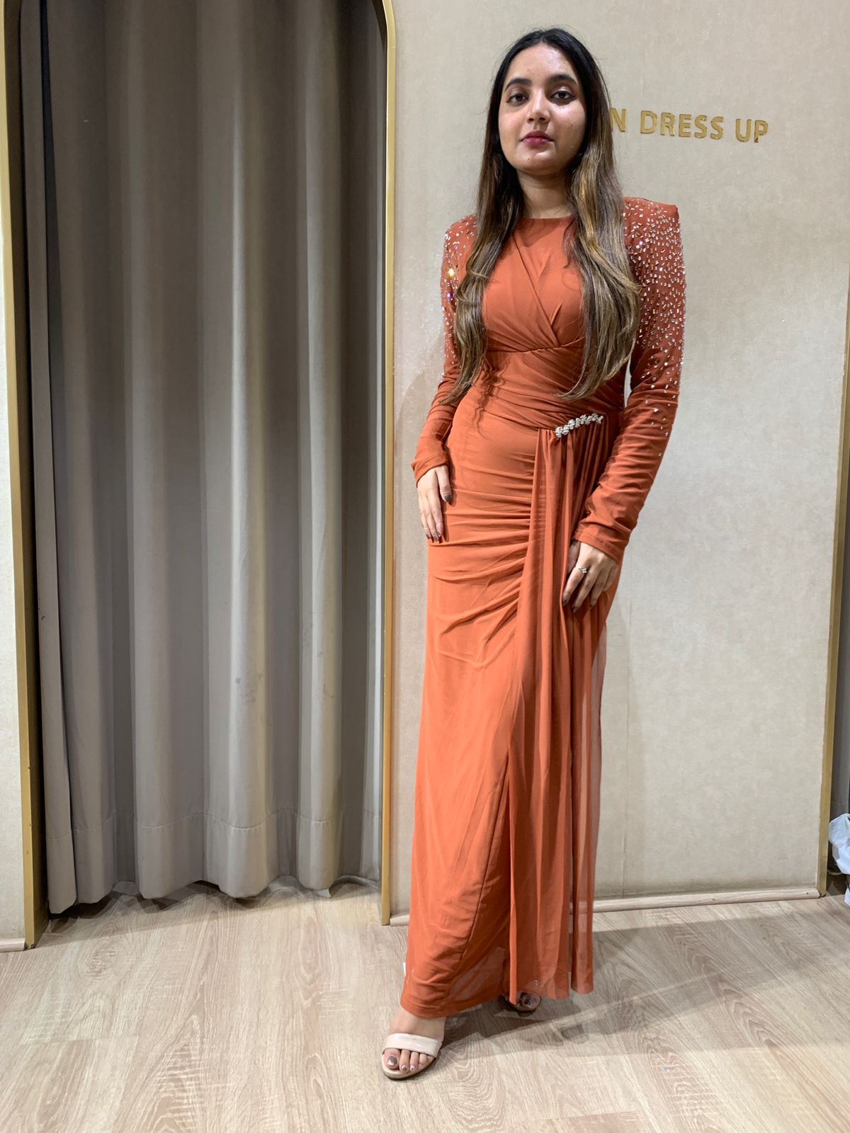 Long Waist Tied Dress