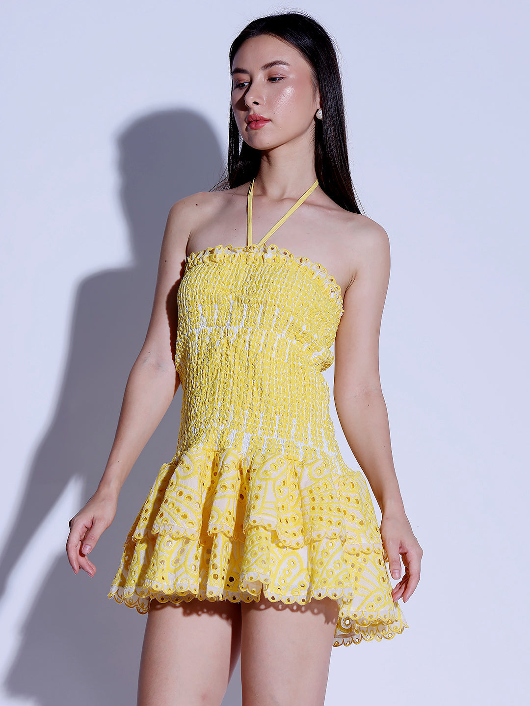 Schiffli Mini Dress