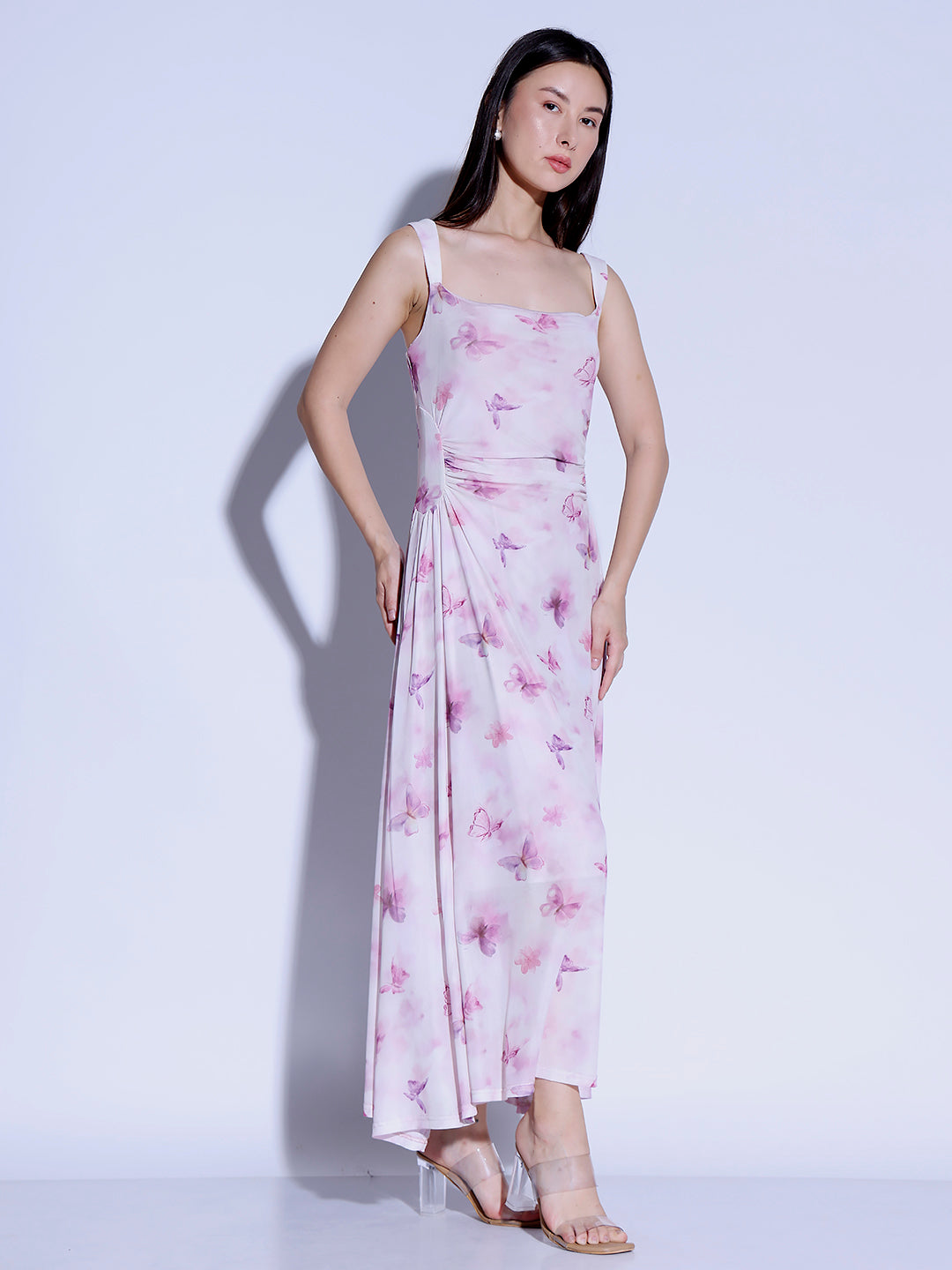 Butterfly Print Long Dress