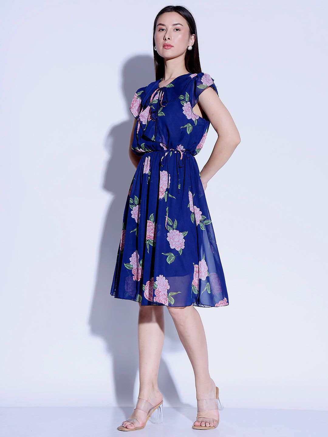 Flower Print Flared Dress