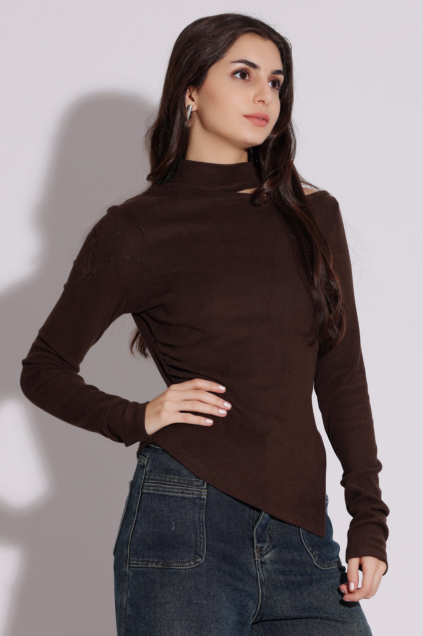 Asymmetric Cutout Sweater