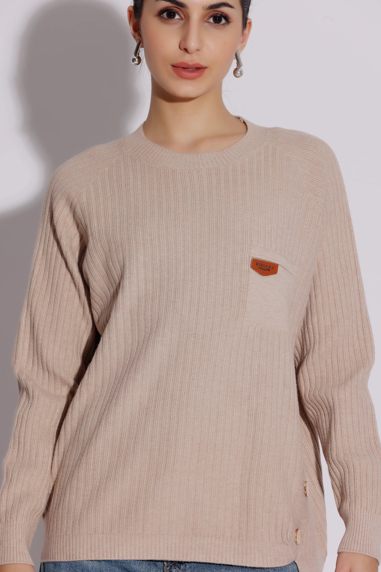 Ribbed Crew Neck Sweater