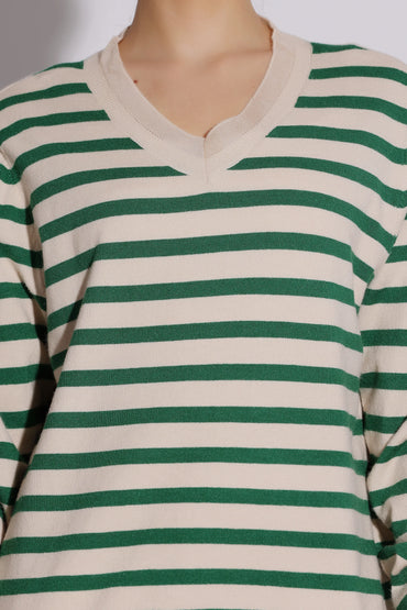 Striped V-Neck Sweater