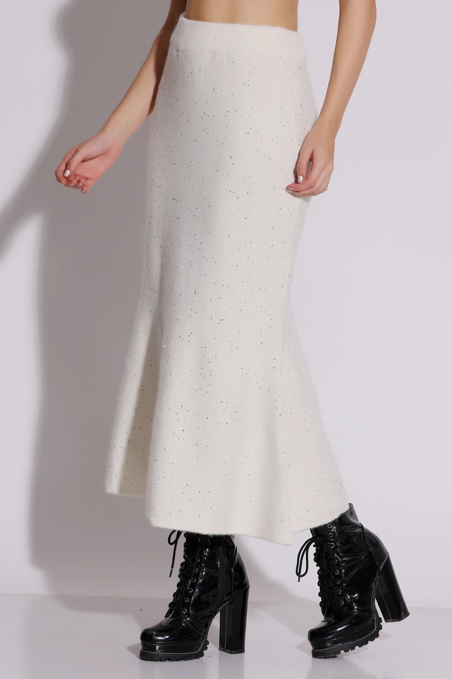 Speckled Ivory Midi Skirt
