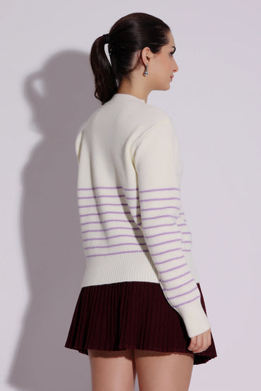 Striped Cream Sweater