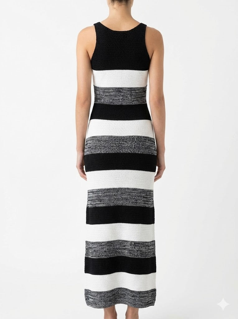 B&W Long Dress