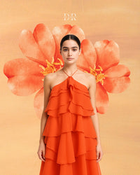 Strappy floral ruffled dress