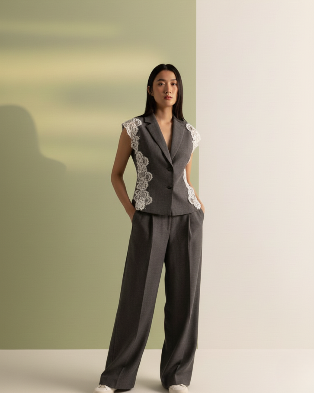 Patterned Blazer & Pants