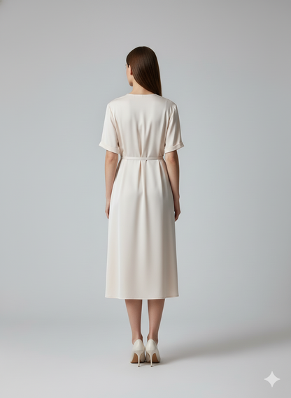 Satin Belt Dress