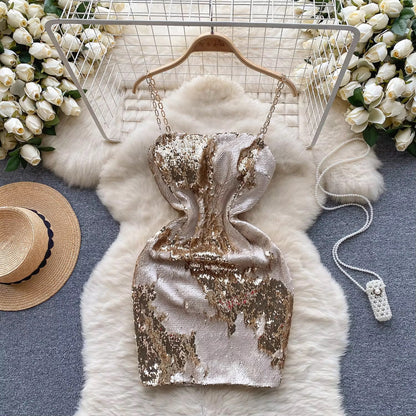 Sheath Casual Midi Dress For Women Sequined Lace Dress