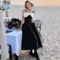 Bowknot Slimming A-Line Dress