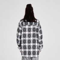 Monochrome Grid Textured Shacket