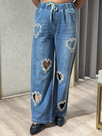 Heart Pearl Denim