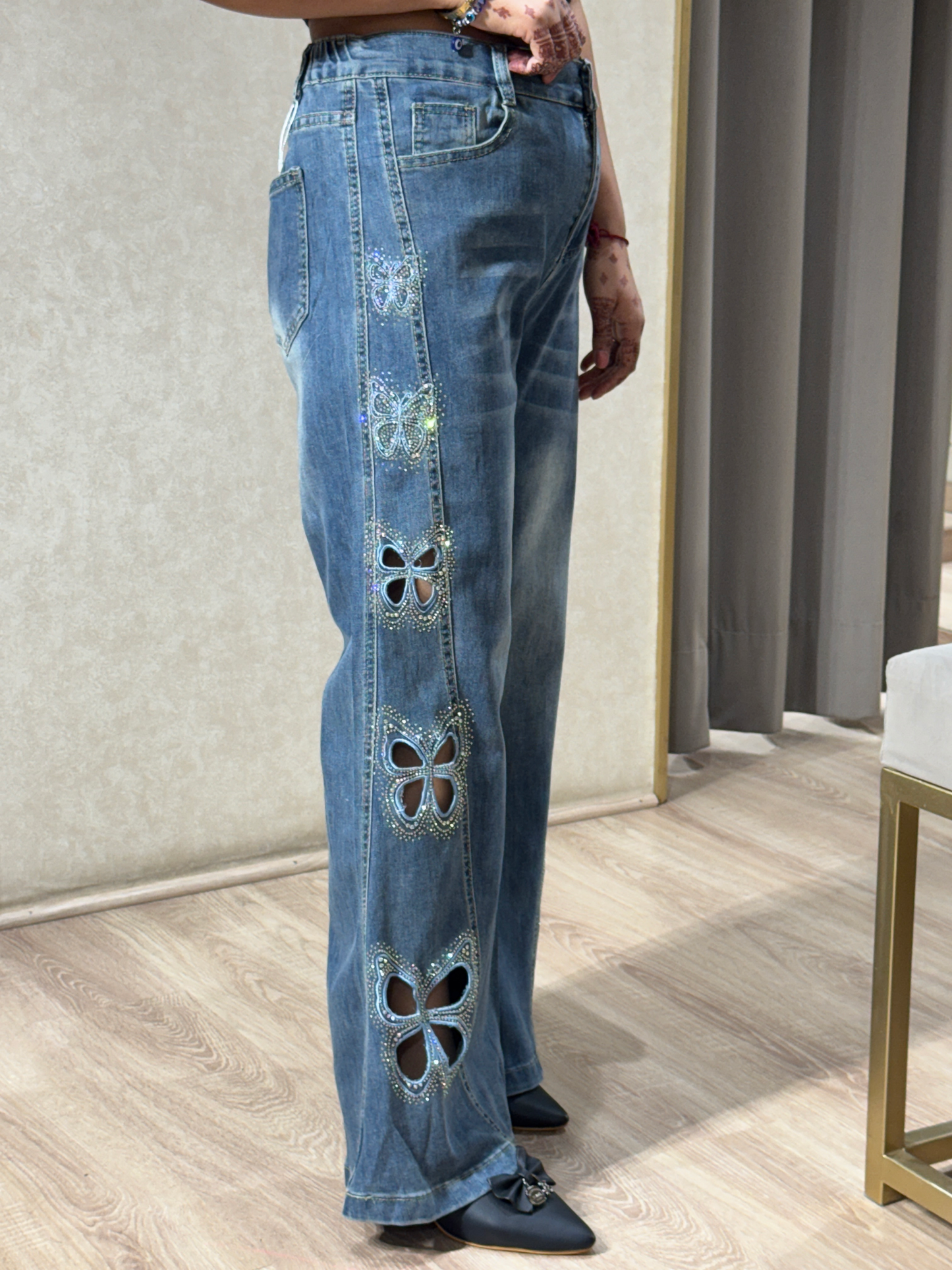 Butterfly Cutwork Denims