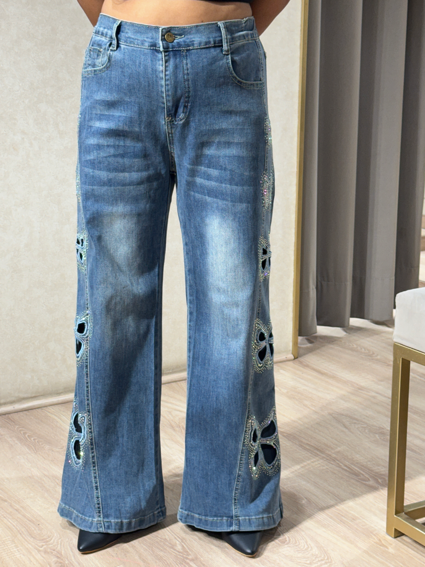 Butterfly Cutwork Denims