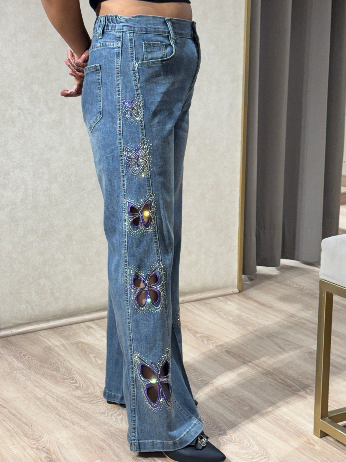 Butterfly Cutwork Denims
