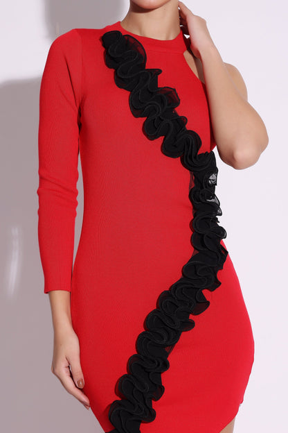 Asymmetric Ruffle Dress