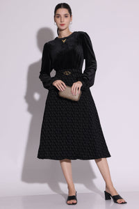 Elegant Velvet Midi Dress