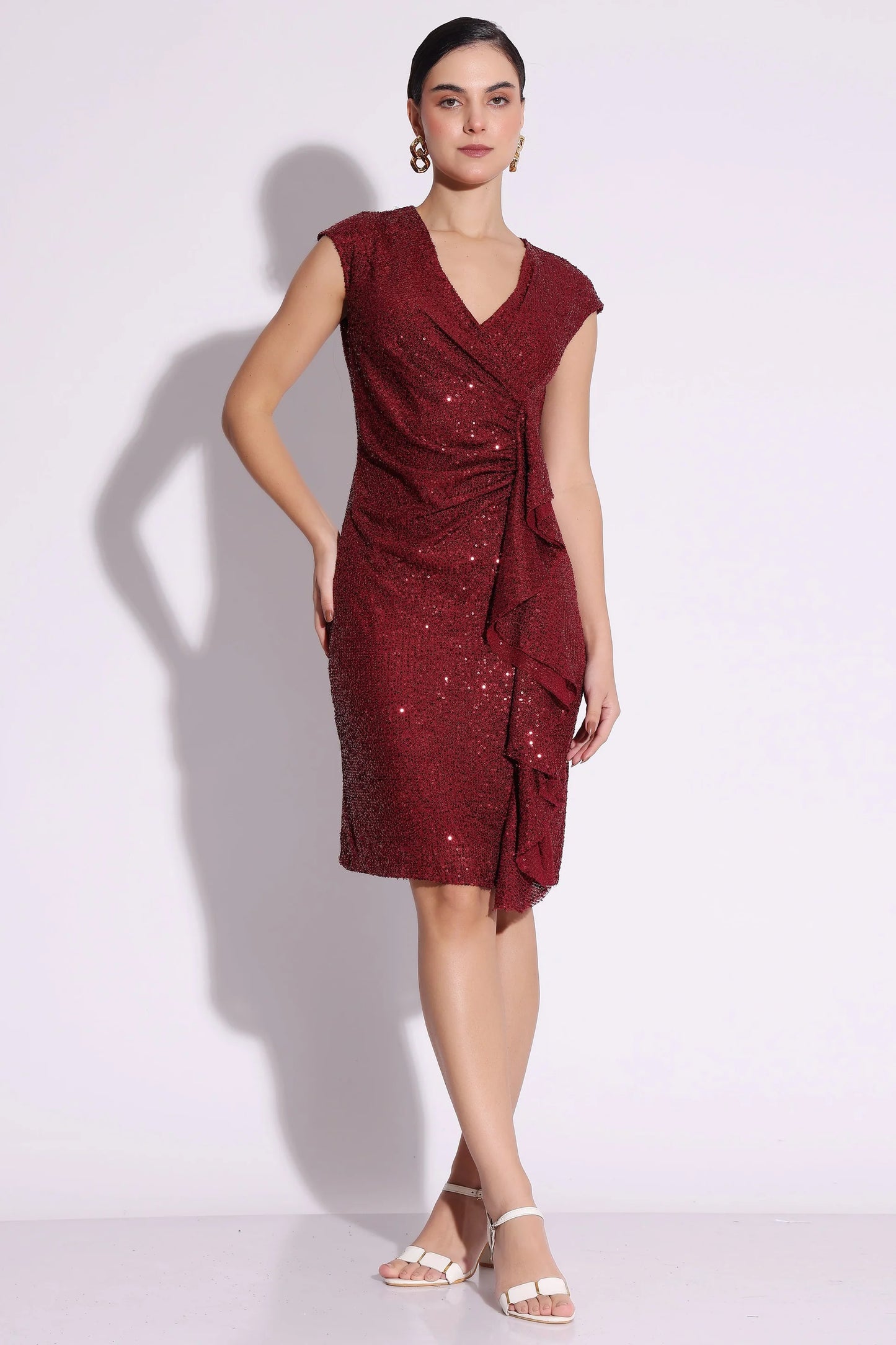Sequin Ruffle Dress