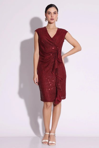 Sequin Ruffle Dress