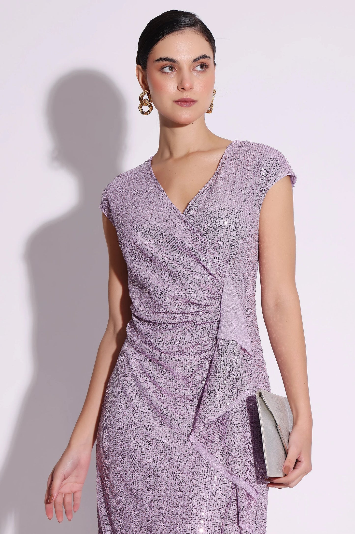 Sequin Ruffle Dress