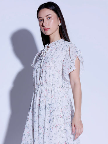 Printed  Flared Dress