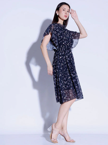 Printed  Flared Dress