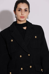 Luxurious Fur-Trimmed Wool Coat