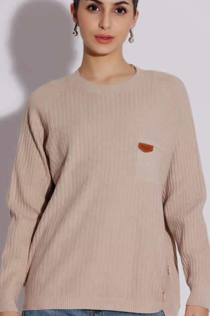 Ribbed Crew Neck Sweater