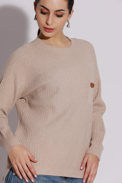 Ribbed Crew Neck Sweater