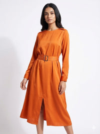 Satin Slit Dress
