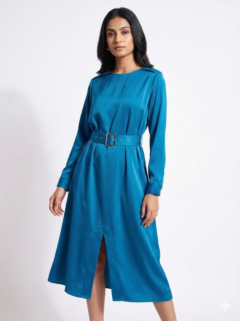 Satin Slit Dress