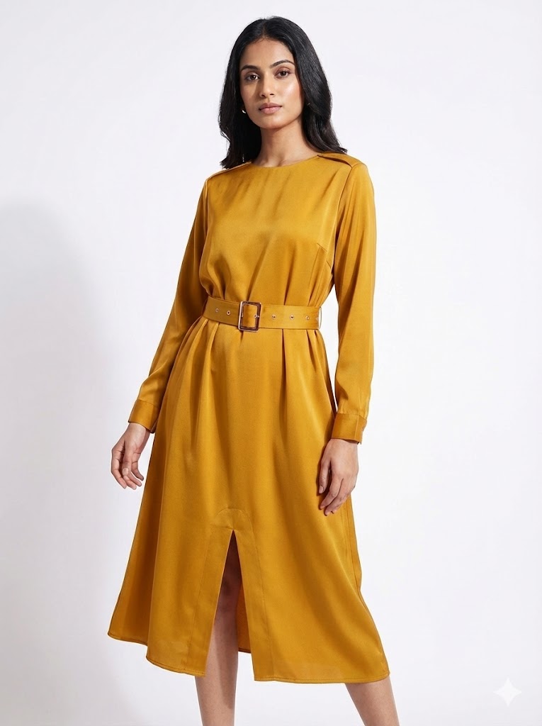 Satin Slit Dress