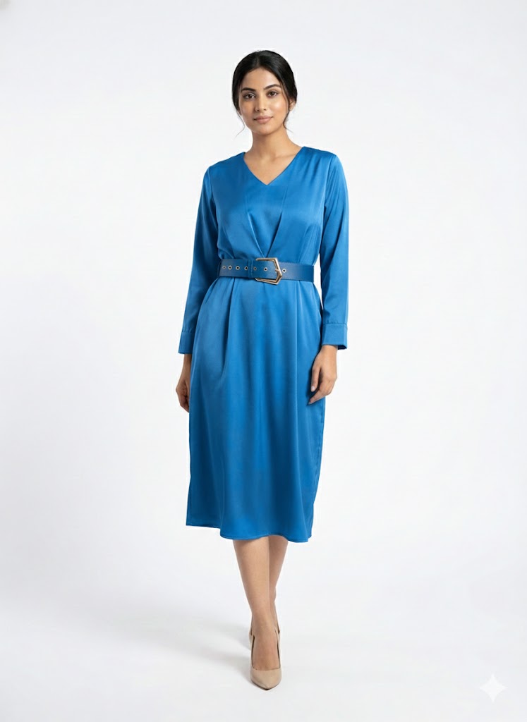 Satin Belt Dress