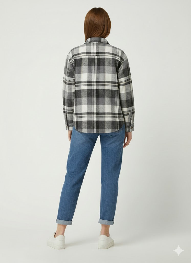 Black Checkered Shacket