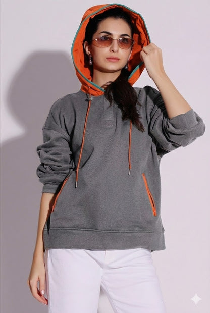 Contrast Hooded Sweatshirt