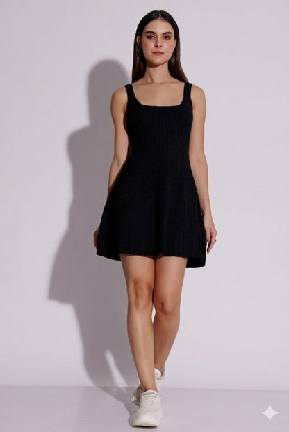 Ribbed Knit Mini Dress
