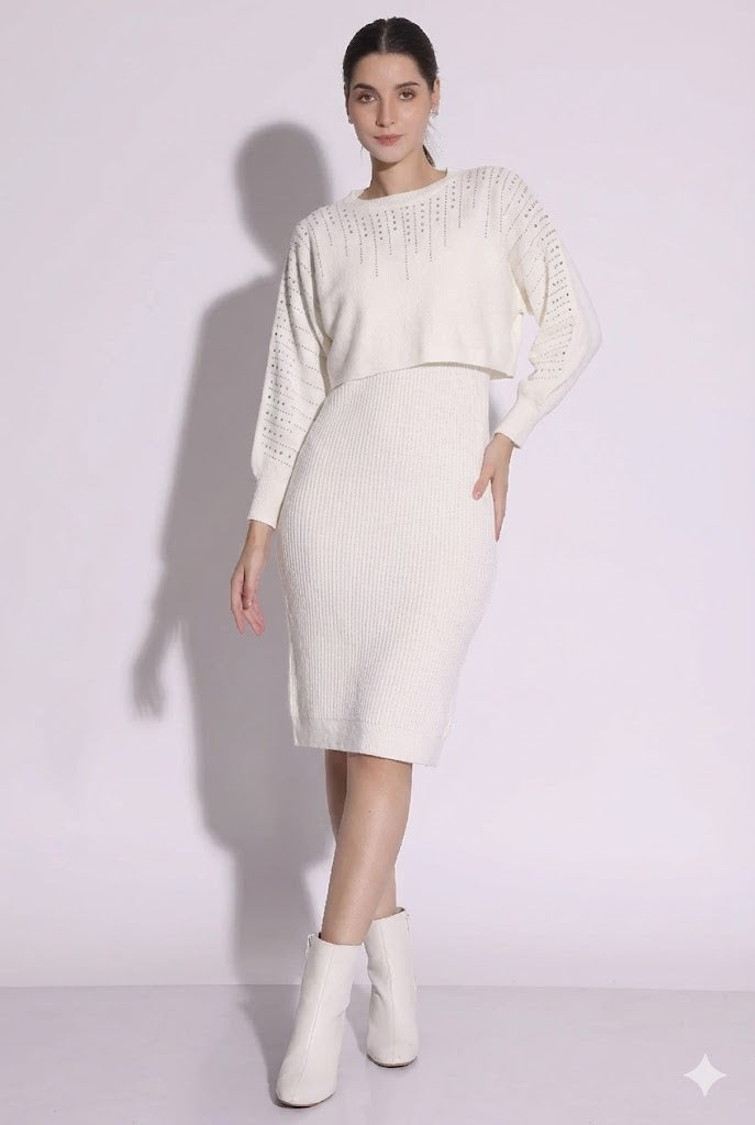 Embellished Black Knit Co-ord Set