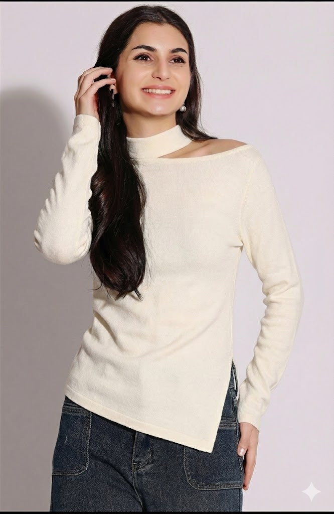 Asymmetric Cutout Sweater